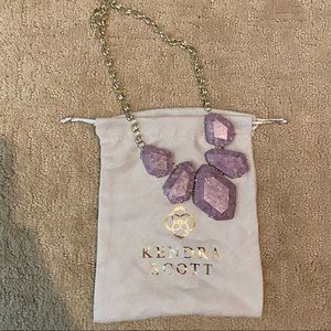 Kendra Scott Purple/Gold Veined Macie Necklace
